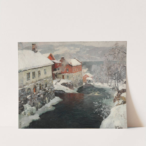 Fabriques en Norvège, les deux moulins sur la rivière Mesma by Frits Thaulow