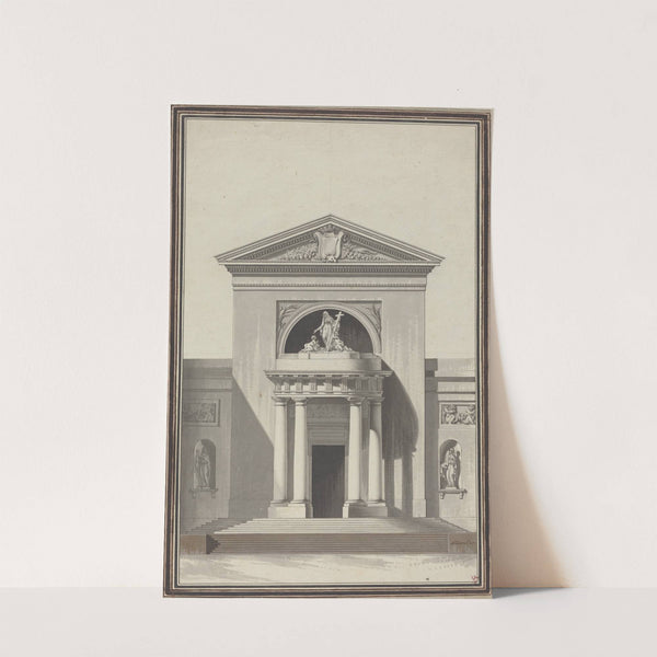 Facade for a Church with a Sculpture Representing Faith by Louis Gustave Taraval