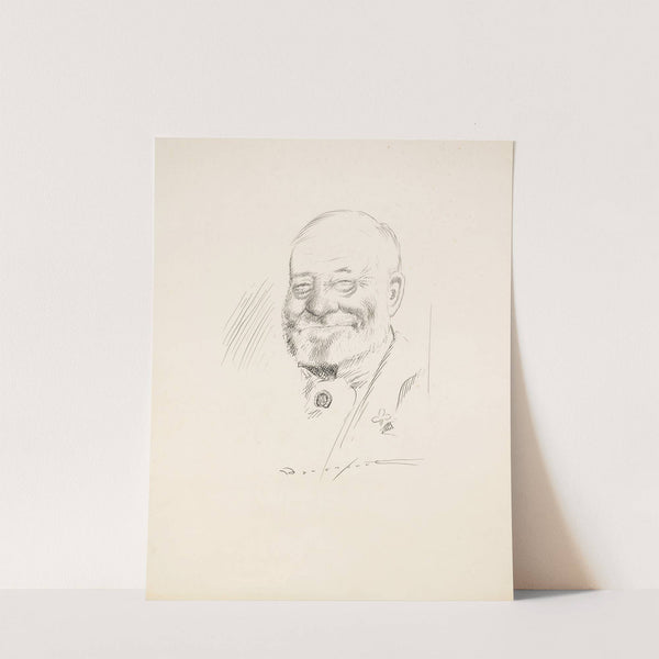 Face of a smiling man. by Homer Davenport