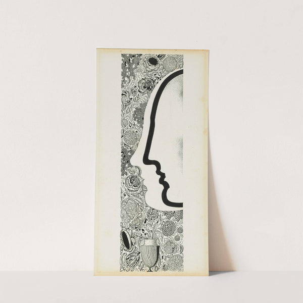 Faces in profile with a floral motif by Sergey Chekhonin