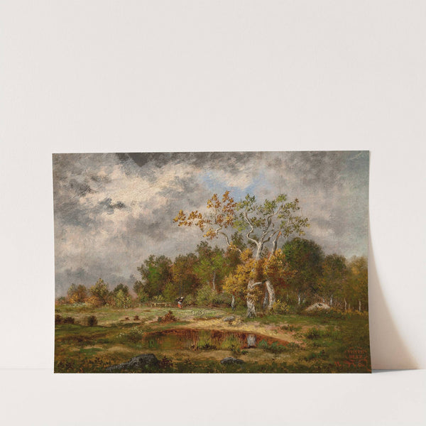 Fagotière à l'orée d'un bois près d'une mare by Narcisse-Virgile Diaz de La Peña