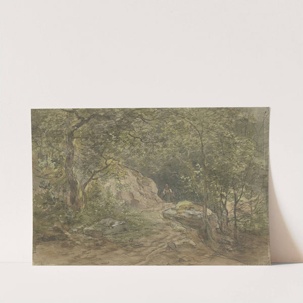 Fahrweg durch einen Buchenwald by Anton Burger