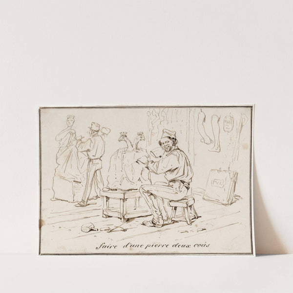 Faire d'une pierre deux cous, beeldhouwersatelier by Pieter van Loon