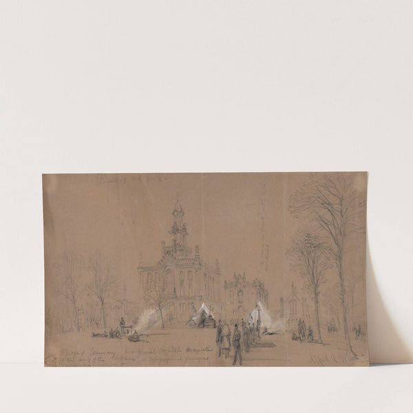 Fairfax Seminary now General Hospital Headquarters for the Army of the Potomac (1860-1865) by Alfred Rudolph Waud