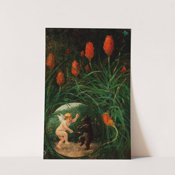 Fairy and Bear in Garden (1911) by Frederick Stuart Church