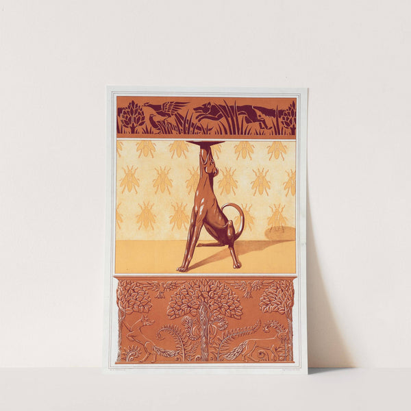 Faisans et renard, frise cuivre découpé. Chien, chandelier. Abeilles, semis. Renards, écureuils et oiseaux, jardiniere cuivre repoussé by Maurice Pillard Verneuil