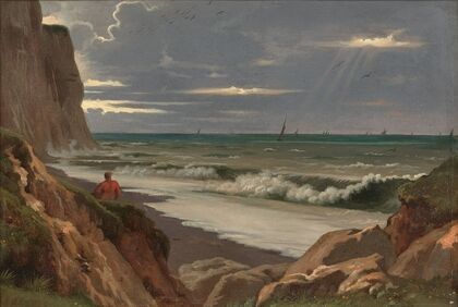 Falaise en bord de mer en Normandie