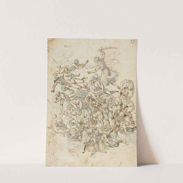 Fall of the Damned by Circle of Charles Le Brun