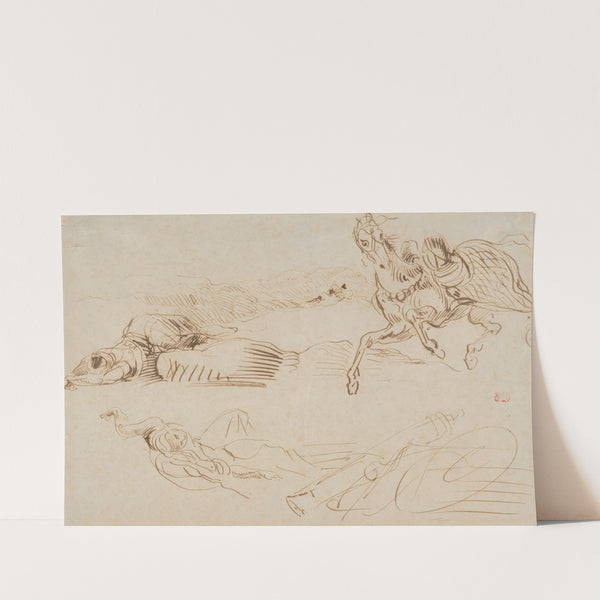 Fallen Warriors and a Runaway Horse (1862) by Eugène Delacroix