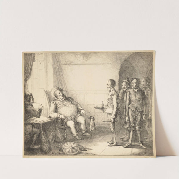 Falstaff at Justice Shallow’s mustering his recruits, King Henry IV, pt. 2, act III, sc. 2 by John Cawse