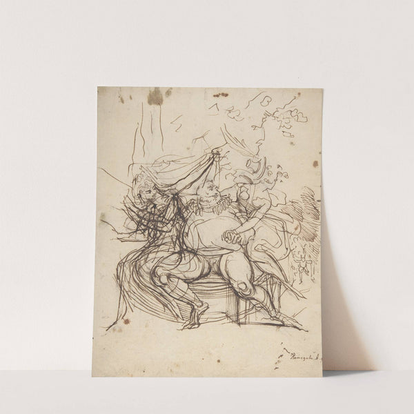 Falstaff with Mrs. Ford and Mrs. Page (Shakespeare, The Merry Wives of Windsor, Act 5, Scene 5) by Henry Fuseli