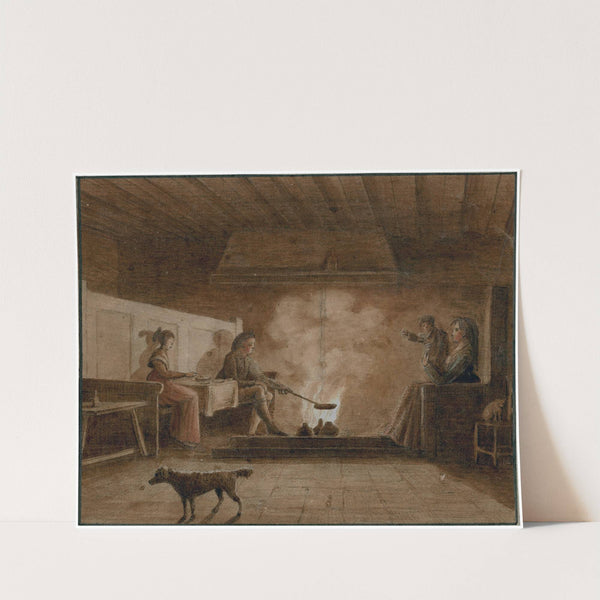 Familie rond de keukenhaard by Otto Howen