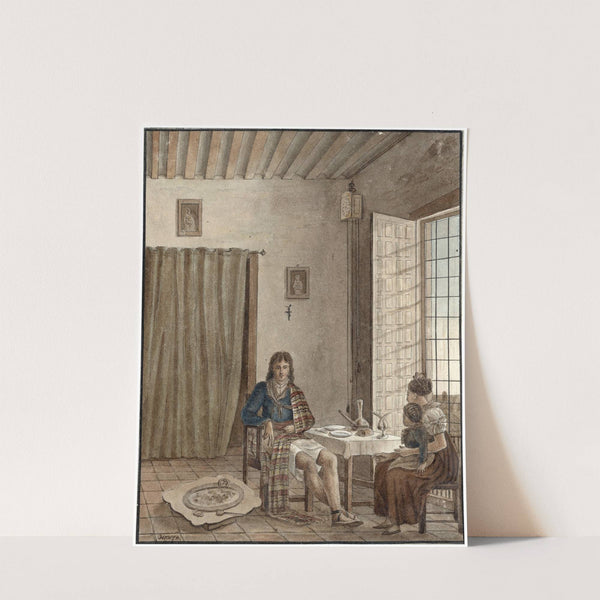 Familiegroep aan tafel by Otto Howen