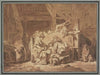 Familienszene im Inneren eines Bauernhauses