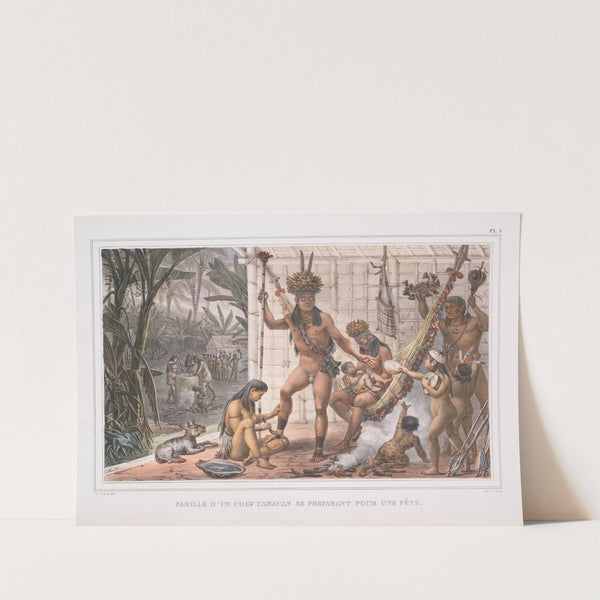 Famille d'un chef Camacan se préparant pour une fête by Jean Baptiste Debret