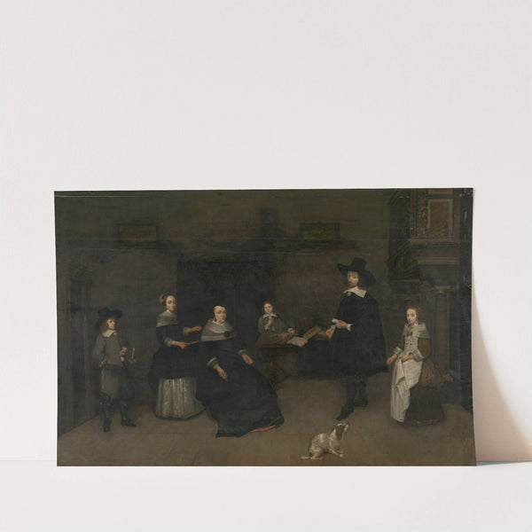 Family scene by Caspar Netscher