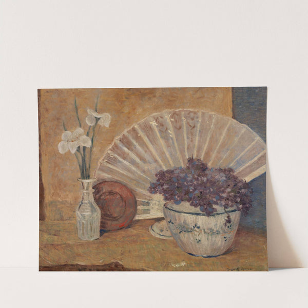 Fan and Violets by Margaret F. Spencer