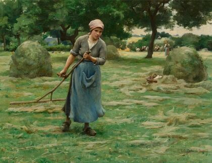 Faneuse ratissant (Raking tedder)