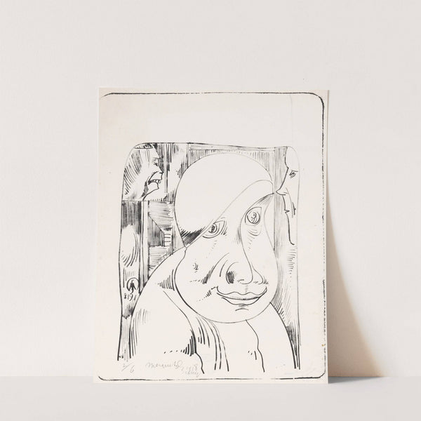 Fantasie; mannenkop met scheve muts, half over het rechteroog by Samuel Jessurun de Mesquita