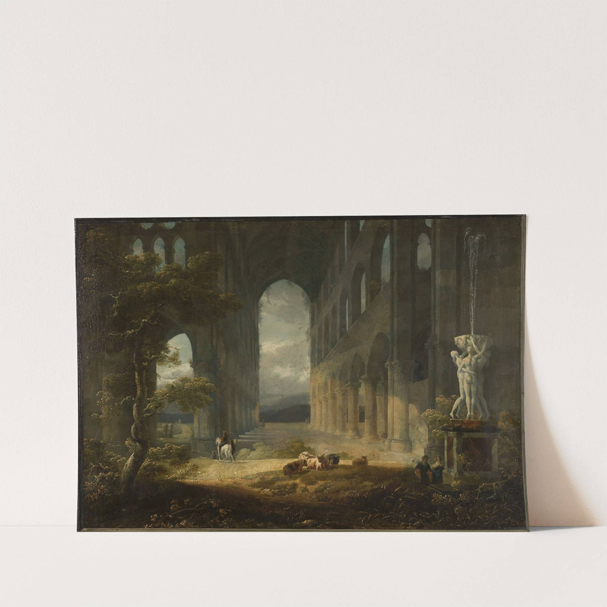 Fantastical ruins with a pastoral scene by Jean-François Depelchin
