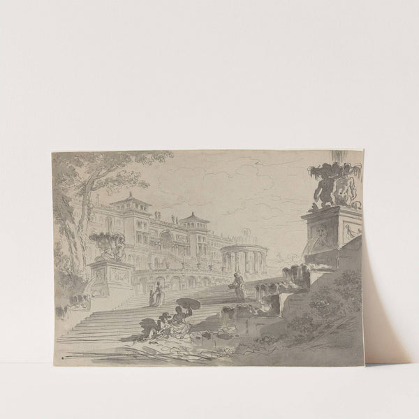 Fantasy on the Villa Medici with Fountains by Pierre Lelu