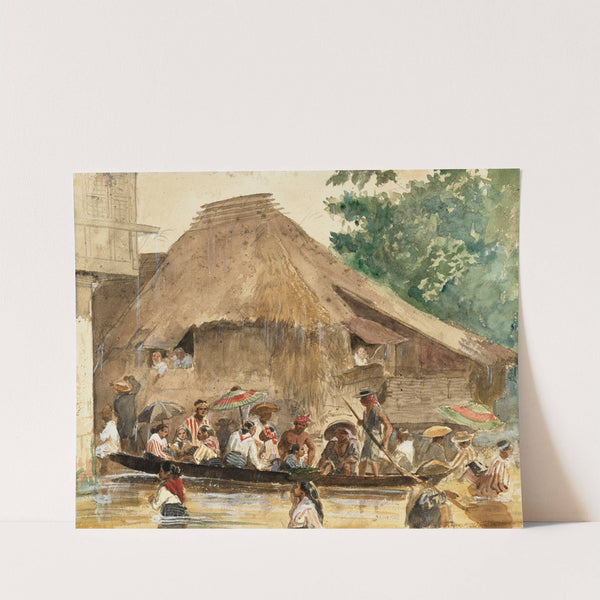 Far East; A street in Manila during the flood by Charles Wirgman