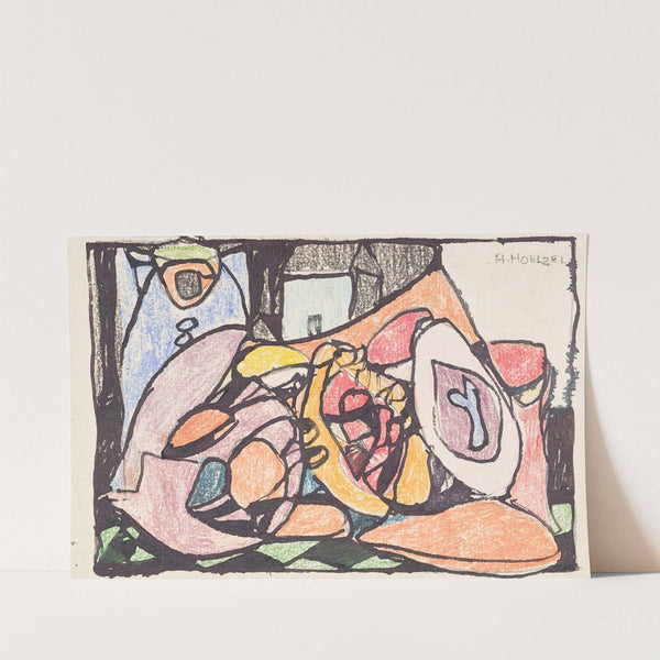 Farbige Einladungskarte (1922) by Adolf Hölzel