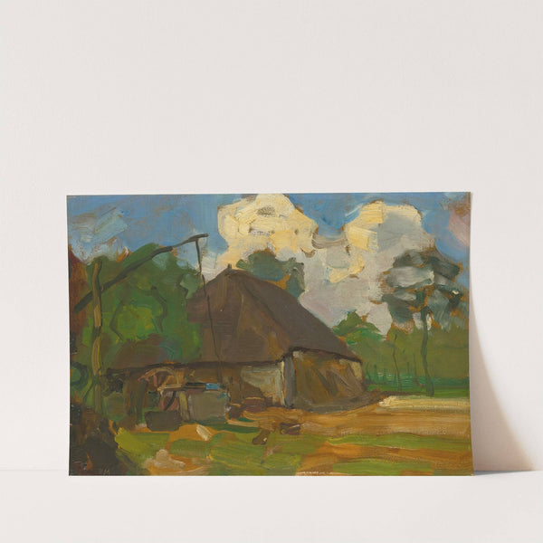 Farm Building With Well In Daylight by Piet Mondrian