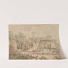 Farm Buildings beside a Waterway by Jean-Honoré Fragonard