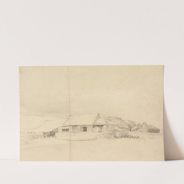 Farm Buildings with Stack Makers by Cornelius Varley