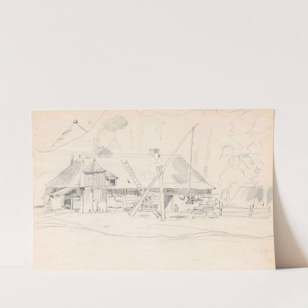 Farm with a crane (1882) by Jozef Brandt