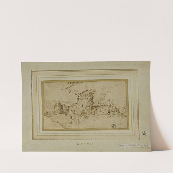 Farm with Tower and Haystacks by Follower of Domenichino