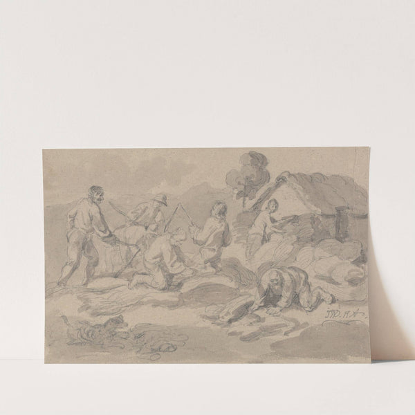 Farm Workers Flailing Corn by James Ward