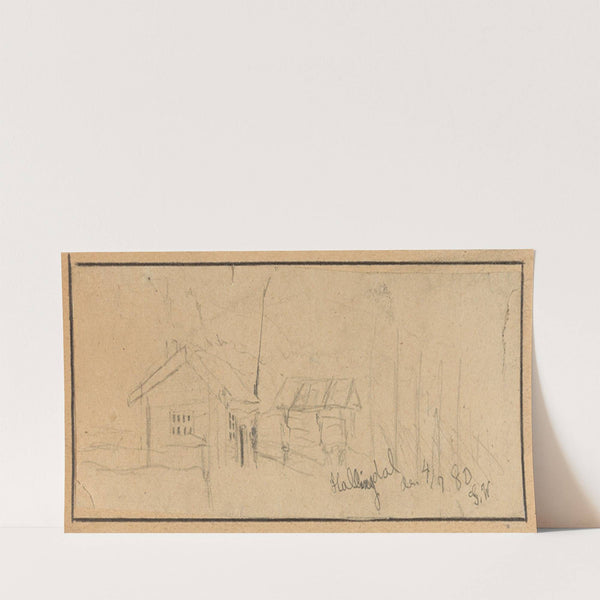 Farm Yard, Hallingdal (1880) by Gustav Wentzel