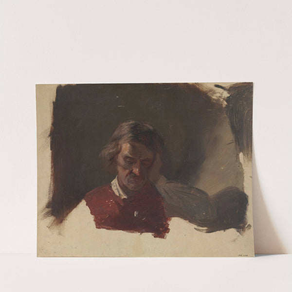 Farmer. Study for Low Church Devotion (1847) by Adolph Tidemand