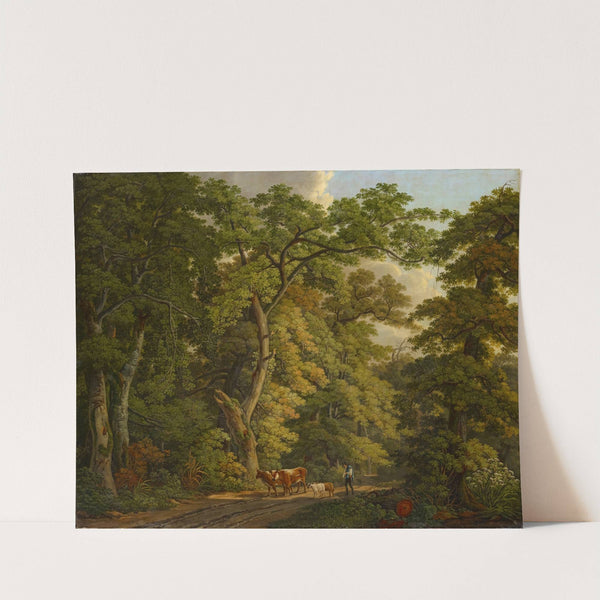 Farmer with Cattle in the Hard near Basel by Peter Birmann