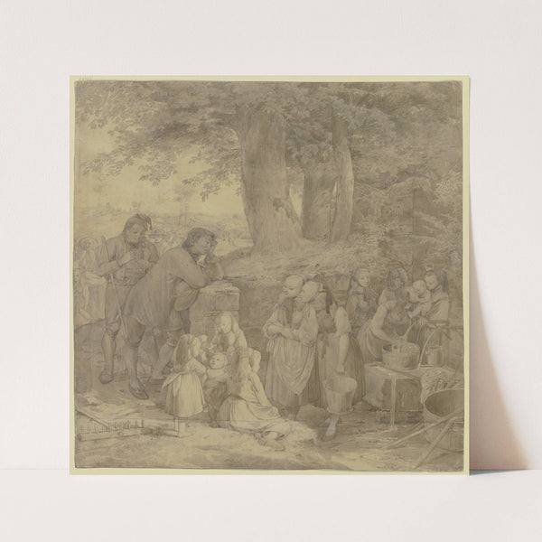 Farmers at the well by Jakob Becker