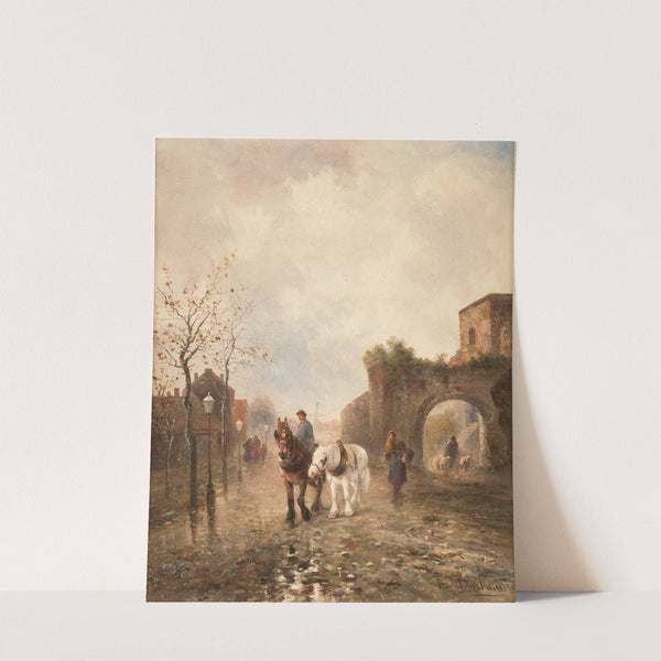 Farmers with cattle by Emil Barbarini