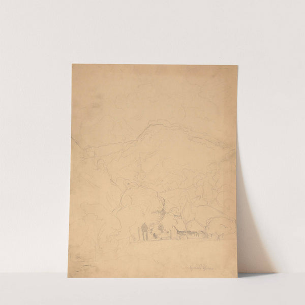 Farmhouse Among the Trees, at the Foot of a Mountain (1908) by Hans Thoma