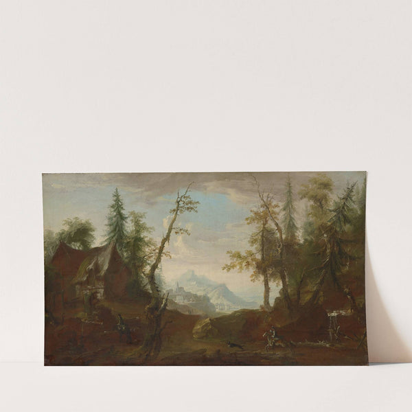 Farmhouse in a Forest Glade with Riders (1765-68) by Caspar Wolf