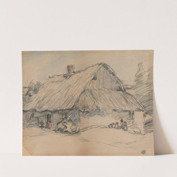 Farmhouse with Children by Robert Polhill Bevan