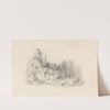 Farmhouse with Church in Distance by William Callow