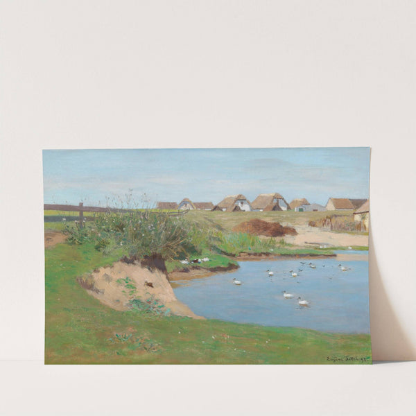 Farmhouses and a duck pond in Staatz (1898) by Eugen Jettel