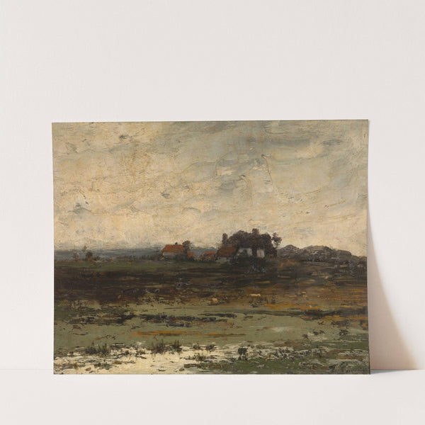 Farms at Sunset by Jean Pierre François Lamorinière