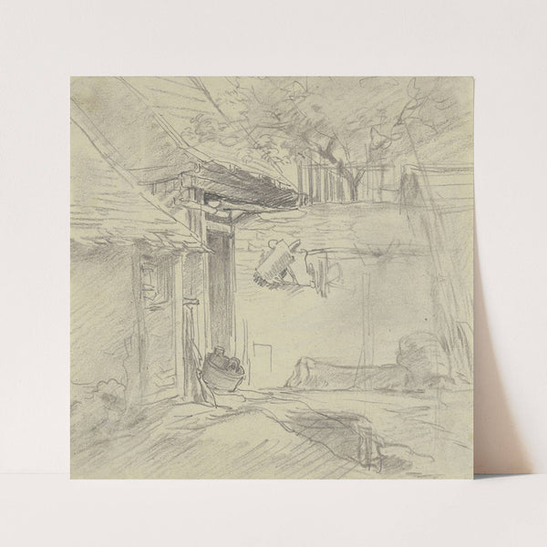 Farmstead with watering can by Anton Burger