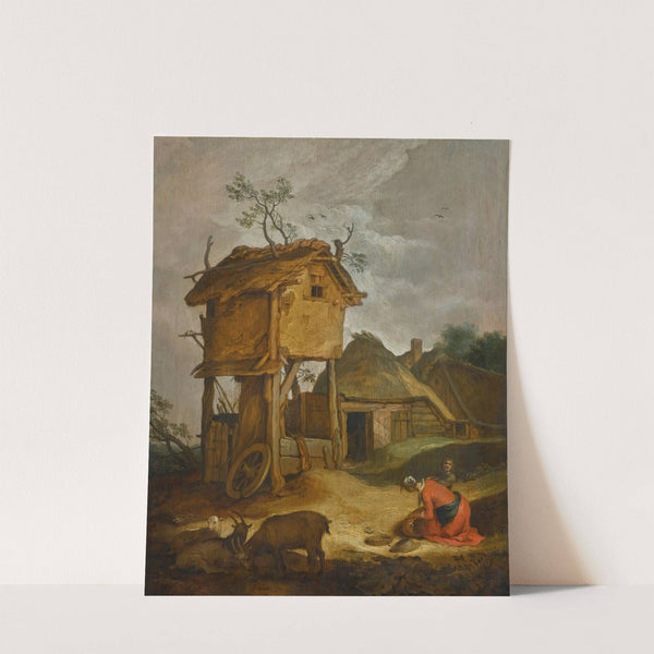 Farmyard with dovecote by Abraham Bloemaert