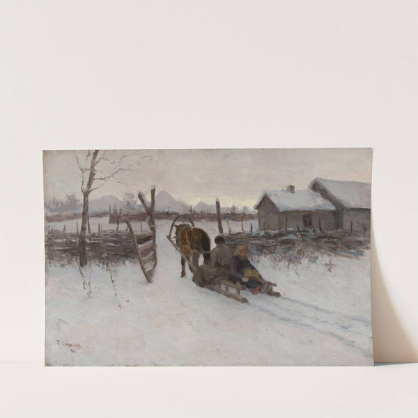 Farmyard with the sleigh by Tit Dvornikov