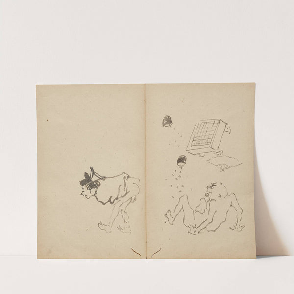 Farting Upsets a Game of Go (1800s) by Kawanabe Kyōsai