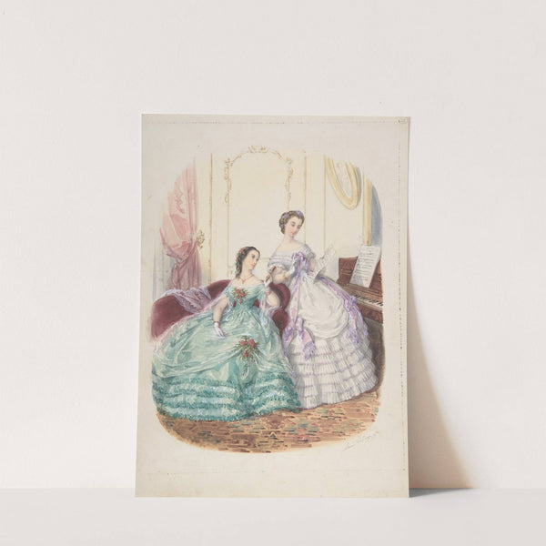 Fashion Study; Two Women in Evening Dress by Adèle-Anaïs Toudouze