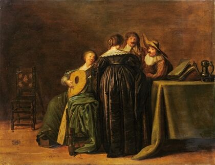 Fashionable Company with a Woman Playing the Lute